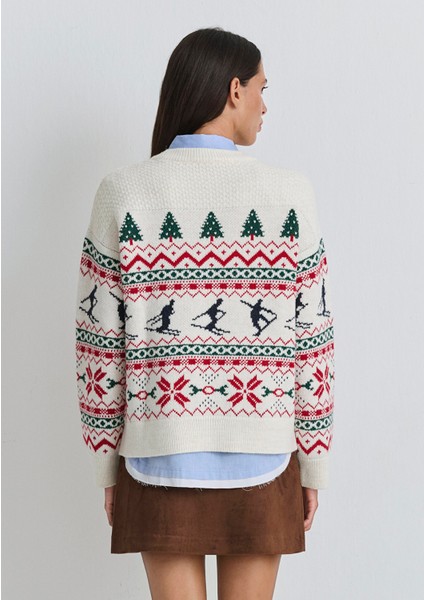 Yılbaşı Temalı Ekru Kazak 1710860-70057 fırsatları