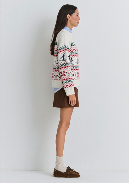 Yılbaşı Temalı Ekru Kazak 1710860-70057 indirimleri