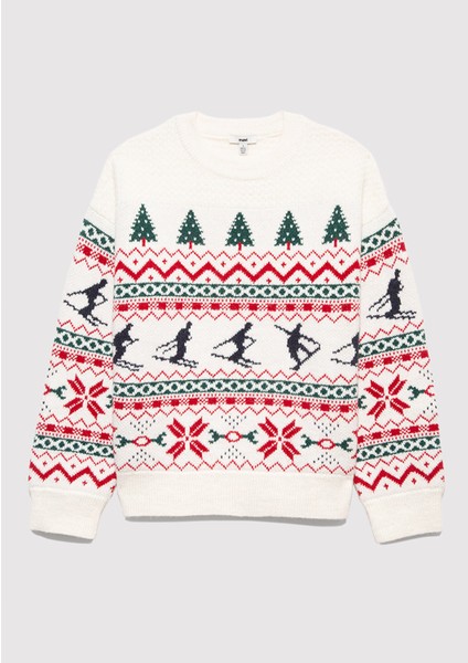 Yılbaşı Temalı Ekru Kazak 1710860-70057