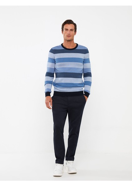 Yeni Sezon Bisiklet Yaka Uzun Kollu Çizgili Erkek Triko Kazak modelleri