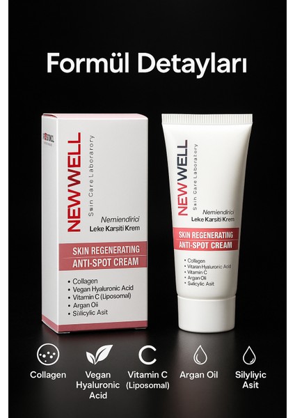 Leke Karşıtı Cilt Yenileyici Nemlendirici Krem – Vitamin C + Kolajen 50ML