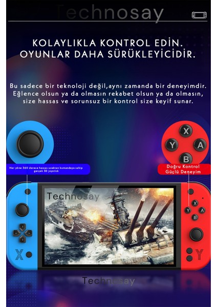 G90 Oyun Konsolu Yeni Nesil El Atarisi 10.000 Oyun Hafızalı 2000 Mah Batarya 10.000+ Oyun 7inç Hd fiyatları