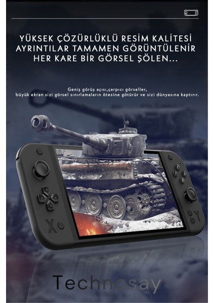 G90 Oyun Konsolu Yeni Nesil El Atarisi 10.000 Oyun Hafızalı 2000 Mah Batarya 10.000+ Oyun 7inç Hd indirimleri