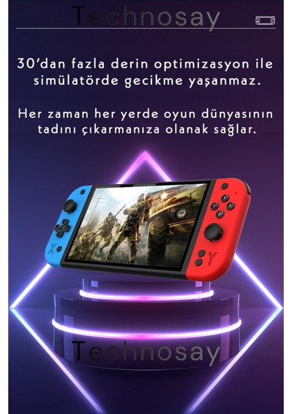 G90 Oyun Konsolu Yeni Nesil El Atarisi 10.000 Oyun Hafızalı 2000 Mah Batarya 10.000+ Oyun 7inç Hd