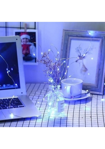 ® Pilli 5 Metre Dekoratif Peri LED Beyaz Aydınlatma Süsleme Lambası