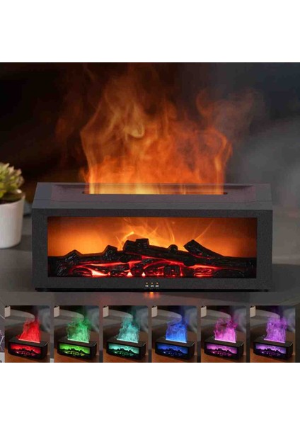 Alev Efektli Şömine Görünümlü Aromaterapi Nemlendirici | LED Buhar Makinesi | Uzaktan Kumandalı Ortam Difüzörü fiyatları