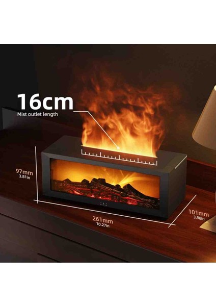 Alev Efektli Şömine Görünümlü Aromaterapi Nemlendirici | LED Buhar Makinesi | Uzaktan Kumandalı Ortam Difüzörü fırsatları