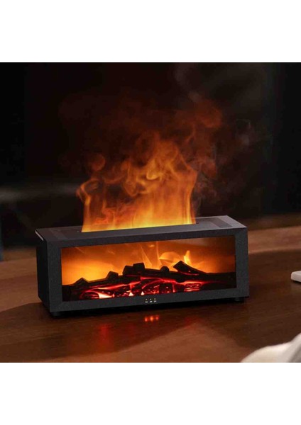 Alev Efektli Şömine Görünümlü Aromaterapi Nemlendirici | LED Buhar Makinesi | Uzaktan Kumandalı Ortam Difüzörü indirimleri