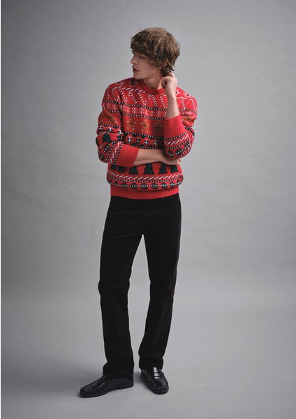 Yılbaşı Temalı Kırmızı Kazak 0710403-85905