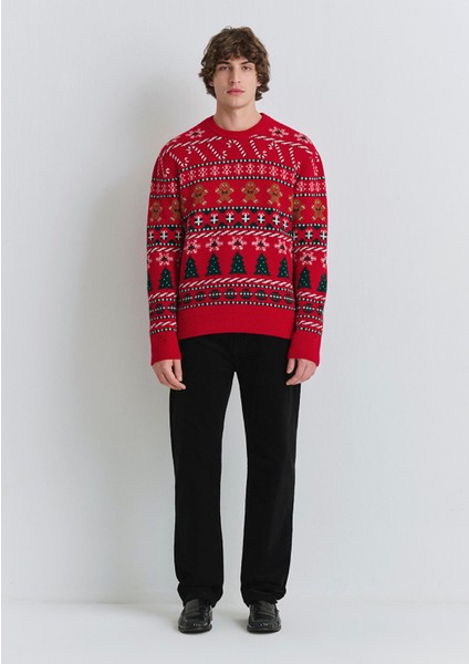 Yılbaşı Temalı Kırmızı Kazak 0710403-85905 modelleri