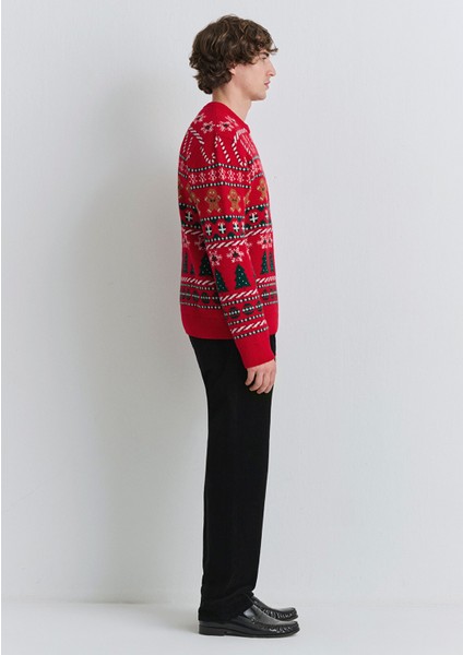 Yılbaşı Temalı Kırmızı Kazak 0710403-85905 indirimleri