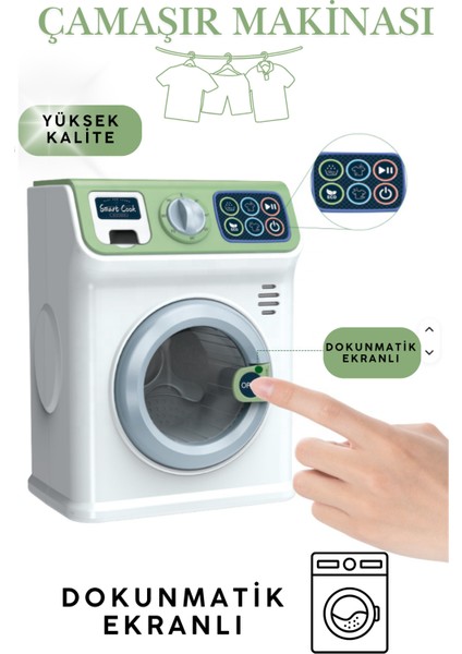 Oyuncak Çamaşır Makinesi Dokunmatik Ekran Yüksek Kalite 24 cm fiyatları