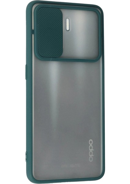 Oppo Reno 5 Lite Kılıf Palm Buzlu Kamera Sürgülü Silikon - Yeşil modelleri