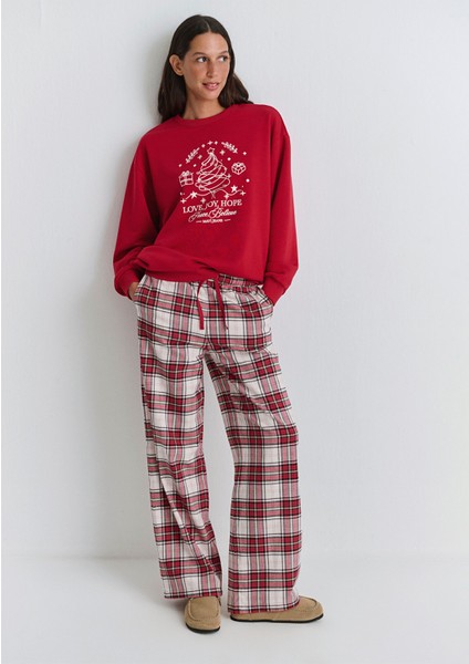 Yılbaşı Temalı Ekose Pantolon 1011168-80638 modelleri