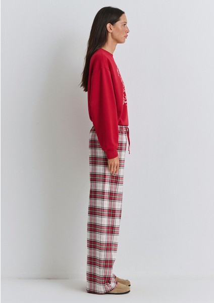 Yılbaşı Temalı Ekose Pantolon 1011168-80638