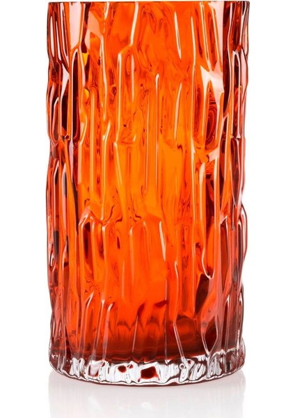 El Yapımı Cam Ustası Kabuk Vazo 25 cm Mercan