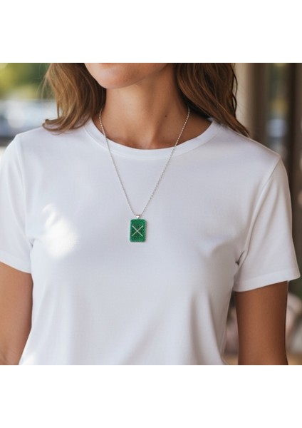 El Yapımı Gebo Rune Kolye Ucu – Yeşil Reçine Viking Sembolü | Birlik, Sevgi ve Denge Enerji Takısı | fiyatları