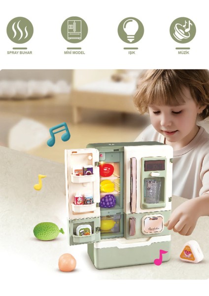 Oyuncak Buzdolabı Buharlı Sesli ve Işıklı Gerçekçi 28 Parça fiyatları