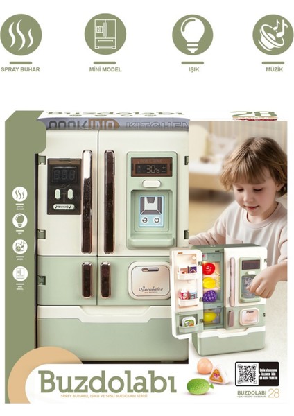 Oyuncak Buzdolabı Buharlı Sesli ve Işıklı Gerçekçi 28 Parça fırsatları