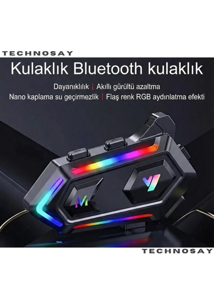 V20 5.3 Bluetooth Su Geçirmez Rgb Motosiklet Kask Bluetooth Interkom Intercom Kulaklık Mikrofon fiyatları