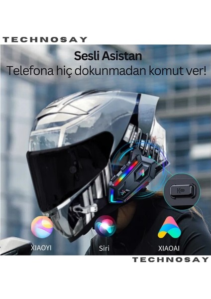V20 5.3 Bluetooth Su Geçirmez Rgb Motosiklet Kask Bluetooth Interkom Intercom Kulaklık Mikrofon indirimleri