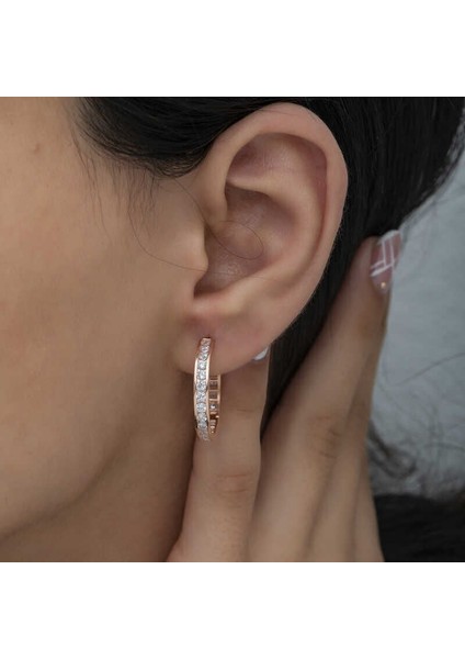 Gümüş Zirkon Taşlı Halka Kadın Küpe fırsatları