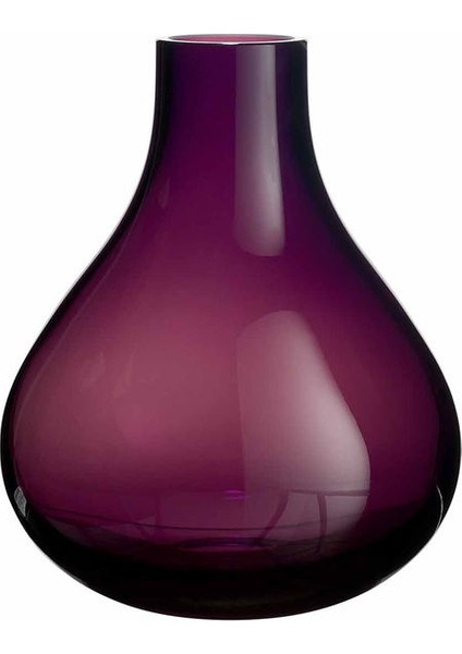 El Yapımı Cam Ustası Violet Bulb Vazo 22 cm Mor