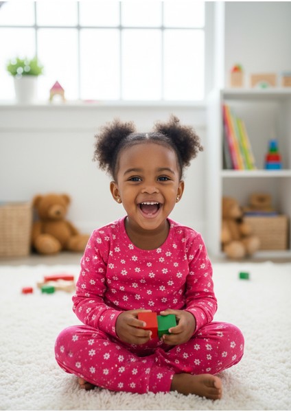 Çiçek Desenli Pamuk Çocuk Pijama Takımı – Kız Çocuk Yumuşak Kumaş modelleri