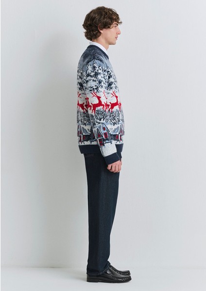 Yılbaşı Temalı Lacivert Kazak 0710407-70490 indirimleri