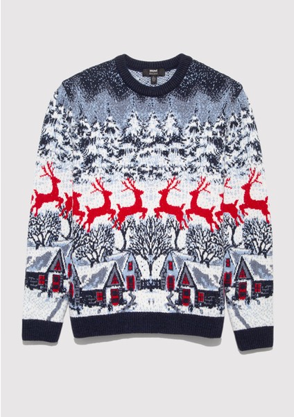 Yılbaşı Temalı Lacivert Kazak 0710407-70490