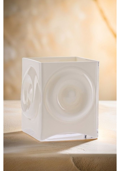 Chicago Vazo 18 cm Opal Krem El Yapımı