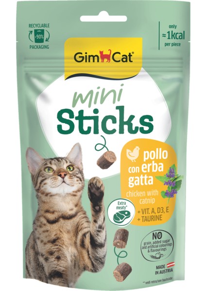 Mini Sticks Kedi Otlu & Tavuklu Ödül Çubukları 50 gr