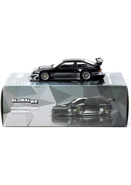 Tarmac Works 1/64 Toyota Sprinter Trueno AE86 Widebody Black/grey - Designed By Jon Sibal - Malaysia Special Edition