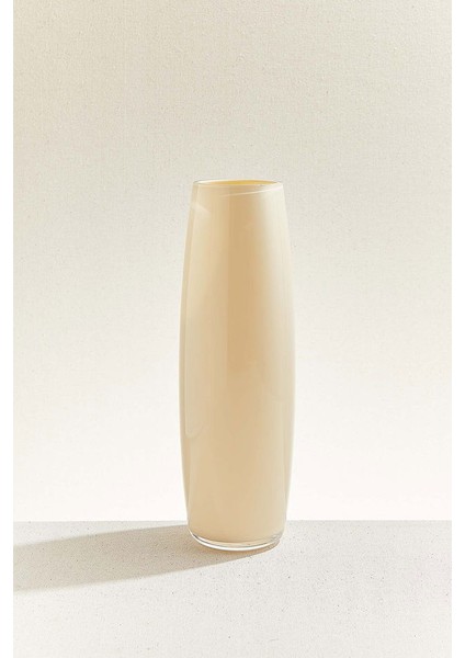 El Yapımı Buket Vazo 36 cm Opal Krem