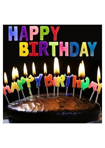 Rengarenk Happy Birthday Yazılabilen Doğum Günü Mumu ( Lisinya ) fiyatları