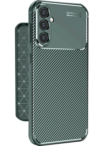 Samsung Galaxy A56 Kılıf Auto Focus Karbon Kapak - Koyu Yeşil modelleri