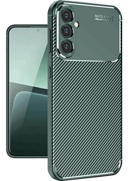 Samsung Galaxy A56 Kılıf Auto Focus Karbon Kapak - Koyu Yeşil fırsatları