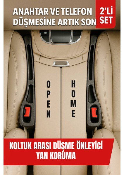 Araba Koltuk Arası Düşme Önleyici Yan Koruma – Emniyet Kemeri Uyumlu 2’li Set Boşluk Doldurma