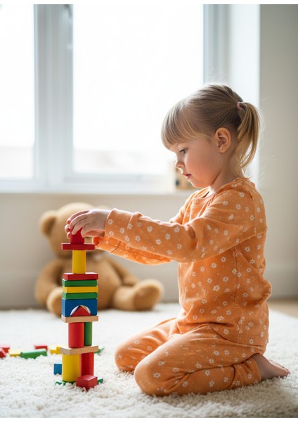 Çiçek Desenli Pamuk Çocuk Pijama Takımı – Kız Çocuk Yumuşak Kumaş fiyatları