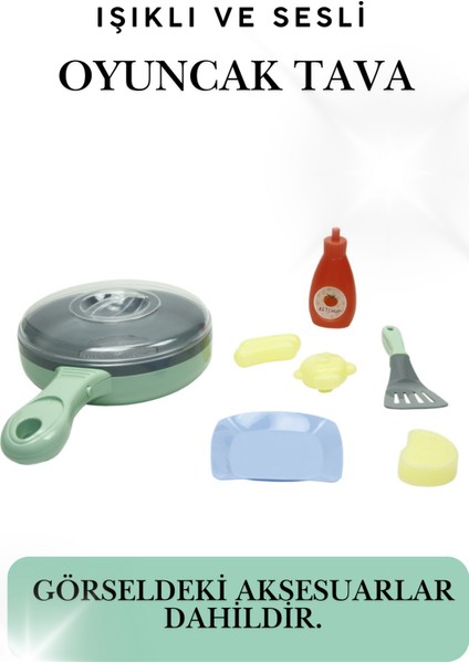 Oyuncak Tava Piştiğinde Renk Değiştirir Işıklı ve Aksesuarlı 26CM fiyatları
