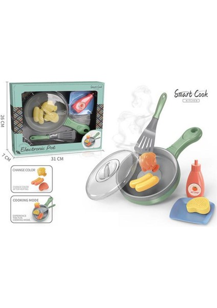 Oyuncak Tava Piştiğinde Renk Değiştirir Işıklı ve Aksesuarlı 26CM modelleri