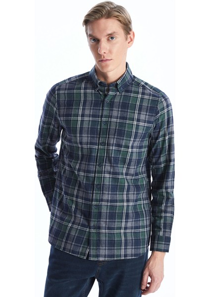 Yeni Sezon Regular Fit Uzun Kollu Ekose Gabardin Erkek Gömlek