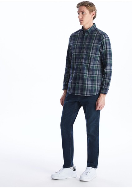 Yeni Sezon Regular Fit Uzun Kollu Ekose Gabardin Erkek Gömlek modelleri