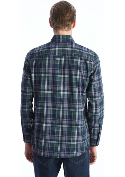 Yeni Sezon Regular Fit Uzun Kollu Ekose Gabardin Erkek Gömlek indirimleri