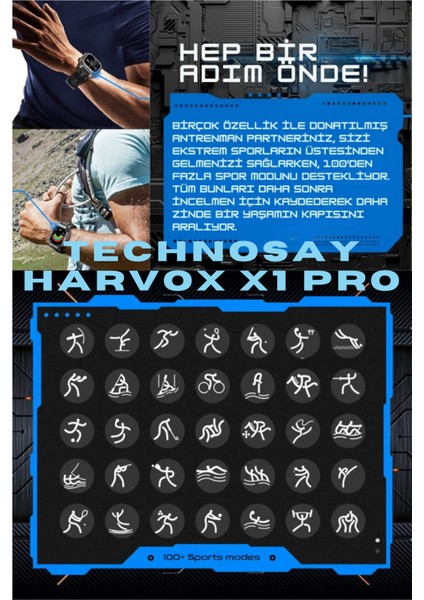 Watch X1 Pro Akıllı Saat Iphone ve Android Telefonlara Uyumlu Harwox 100 Gün Şarj Süreli Akıllı Saat fırsatları