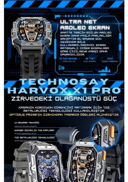 Watch X1 Pro Akıllı Saat Iphone ve Android Telefonlara Uyumlu Harwox 100 Gün Şarj Süreli Akıllı Saat indirimleri