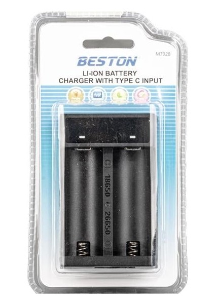 Beston M7028 18650/21700/2660 Type-C Çıkışlı Hızlı Şarj Cihazı