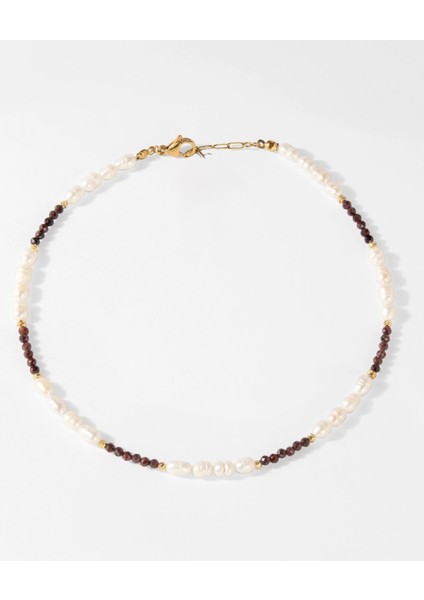 Lal Taşı ve Arpa Inci Gerçek Doğal Taş Kolye