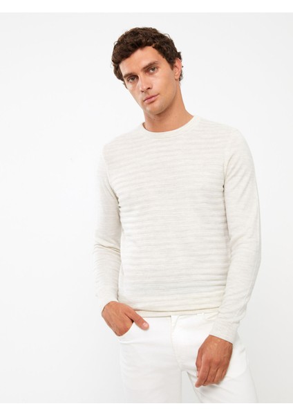 Yeni Sezon Bisiklet Yaka Uzun Kollu Çizgili Erkek Triko Kazak