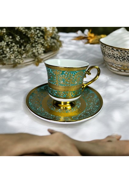Porselen Ayaklı Fincan Takımı 6lı 90 cc (RSY-232)